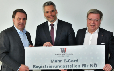 WBNÖ-Ecker/Servus: Einrichtung zusätzlicher E-Card-Registrierungsstellen für NÖ. Dank an BM Nehammer.