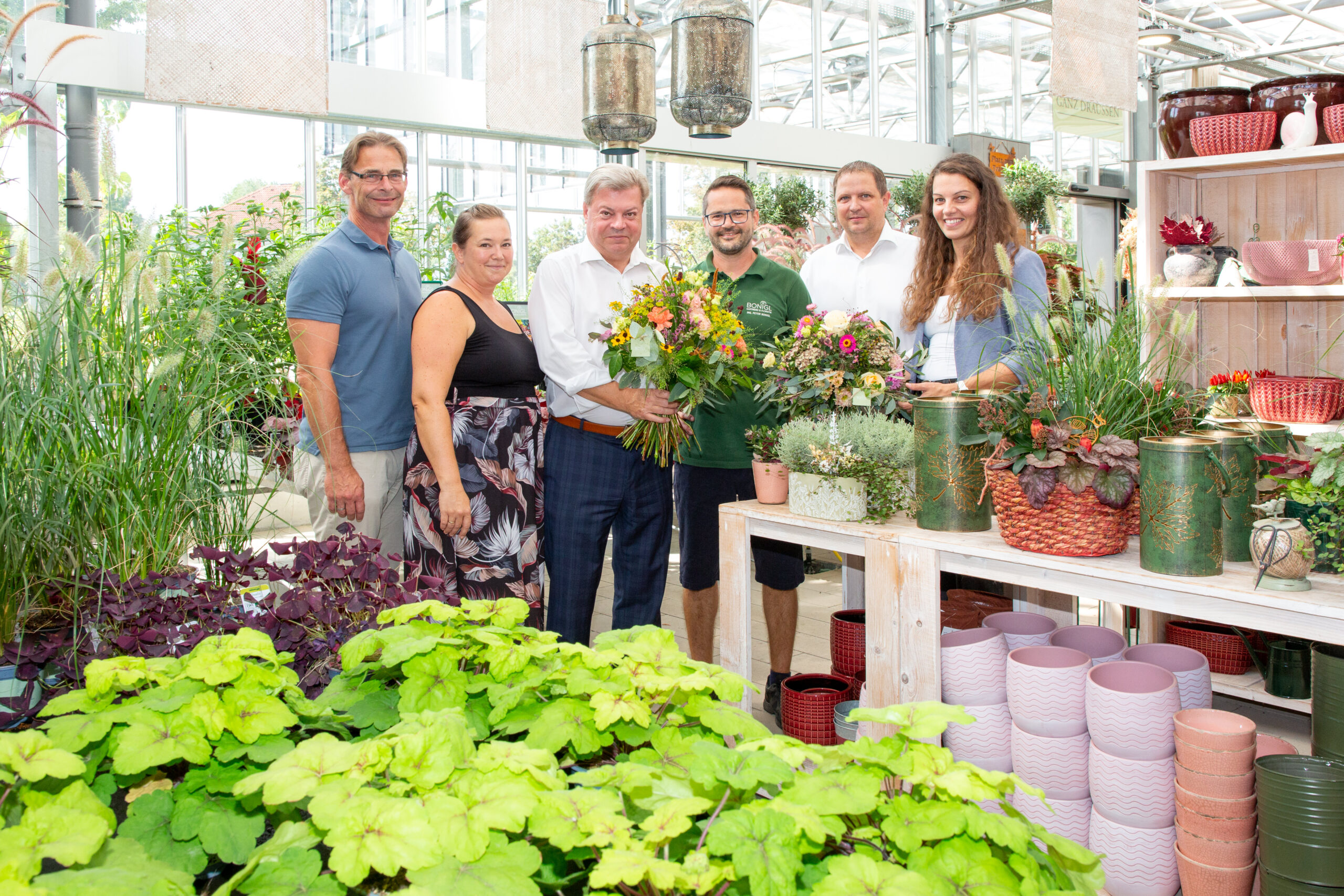 Die Wirtschaftsbund Delegation zu Besuch bei der St. Pöltner Gärtnerei Bonigl.