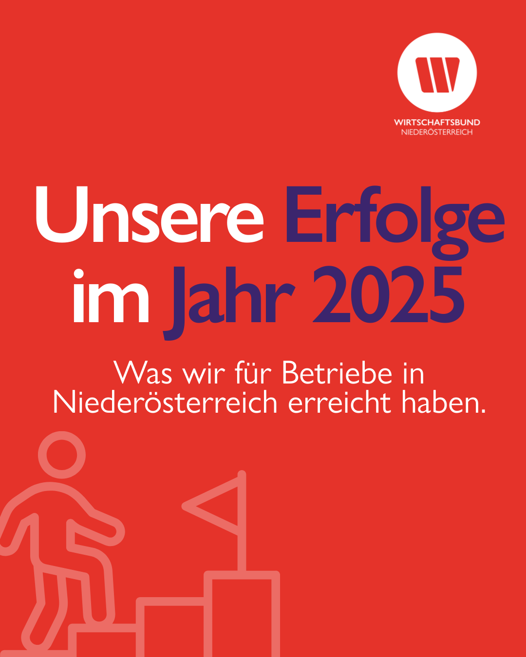 Grafik mit orangen Hintergrund, Unsere Erfolge im Jahr 2025