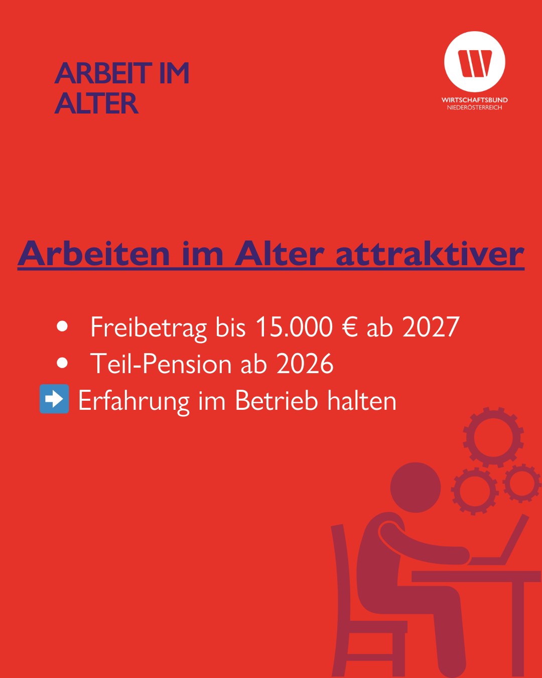 Grafik zu Arbeiten im Alter: Freibetrag wird erklärt und Teil-Pension