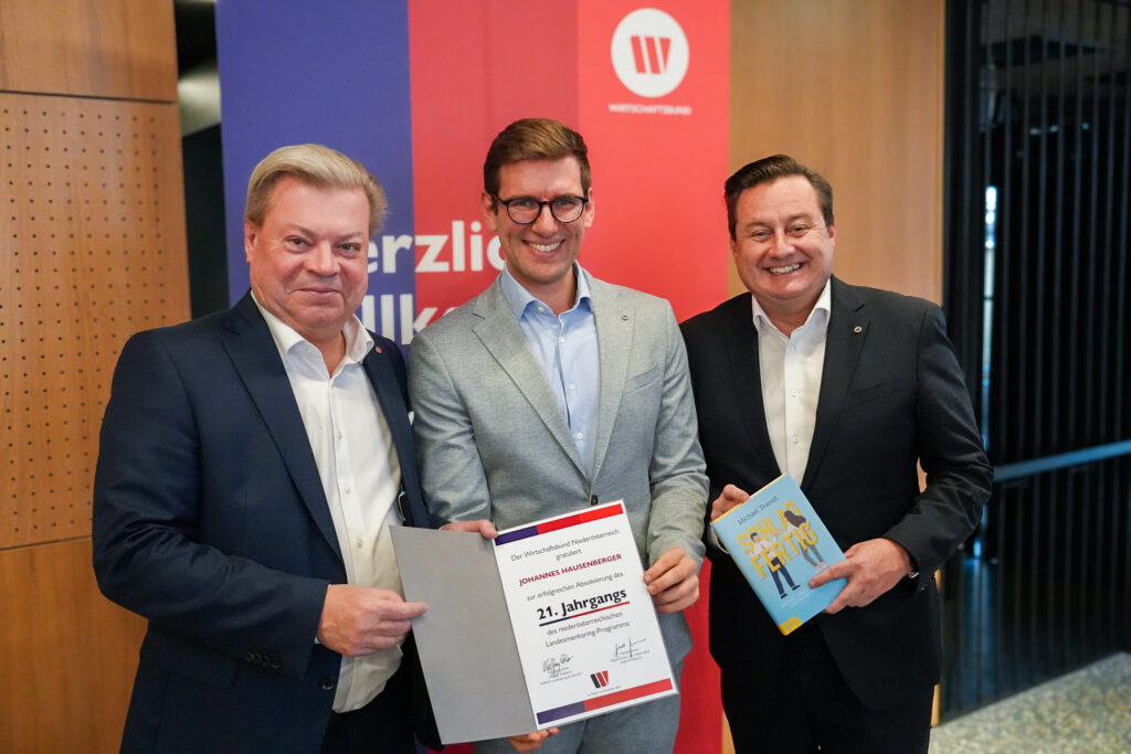 Am Bild Harald Servus, Johannes Hausenberger und Generalsekretär Kurt Egger.